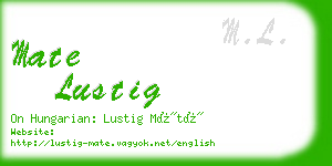 mate lustig business card